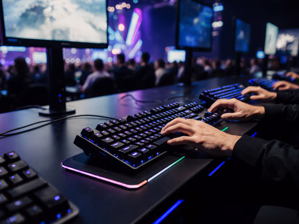 wireless gaming keyboard in competitive tournament setting