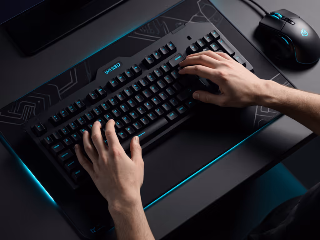 ergonomic keyboard positioning for FPS gaming
