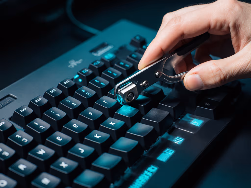 safe keycap removal technique demonstrating 45-degree pull angle